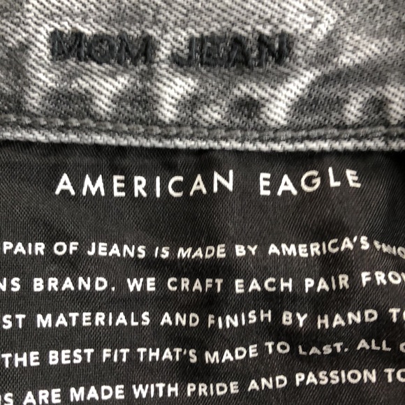 American Eagle Distressed Gray Acid Wash Mom Jean - Picture 8 of 9